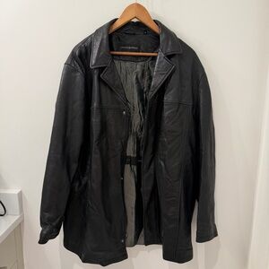 Vintage 90s Men’s Unisex New Zealand Lamb Leather Black Leather Jacket